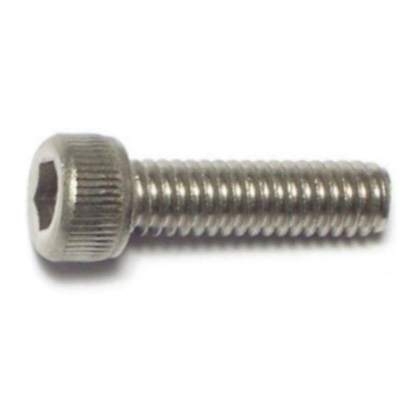 Midwest Fastener #8-32 Socket Head Cap Screw, 18-8 Stainless Steel, 1/2 in Length, 10 PK 67792